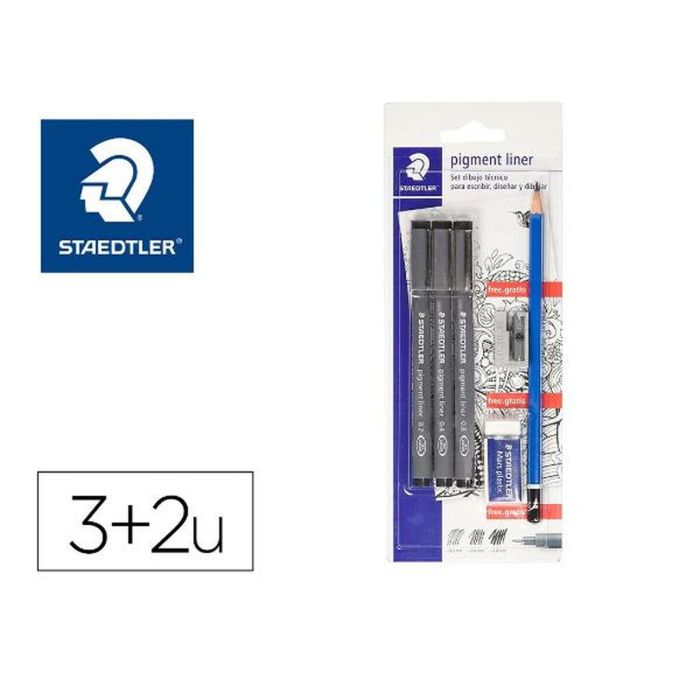 Marqueur permanent Staedtler 308 SBK3P2 Noir (3 Pièces) 3 Marqueur permanent Staedtler 308 SBK3P2 Noir (3 Pièces) 3
