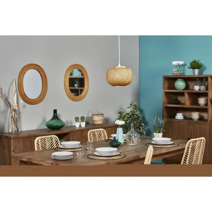 Lampe suspendue en bambou - D 30 x H 140 cm - Beige 4