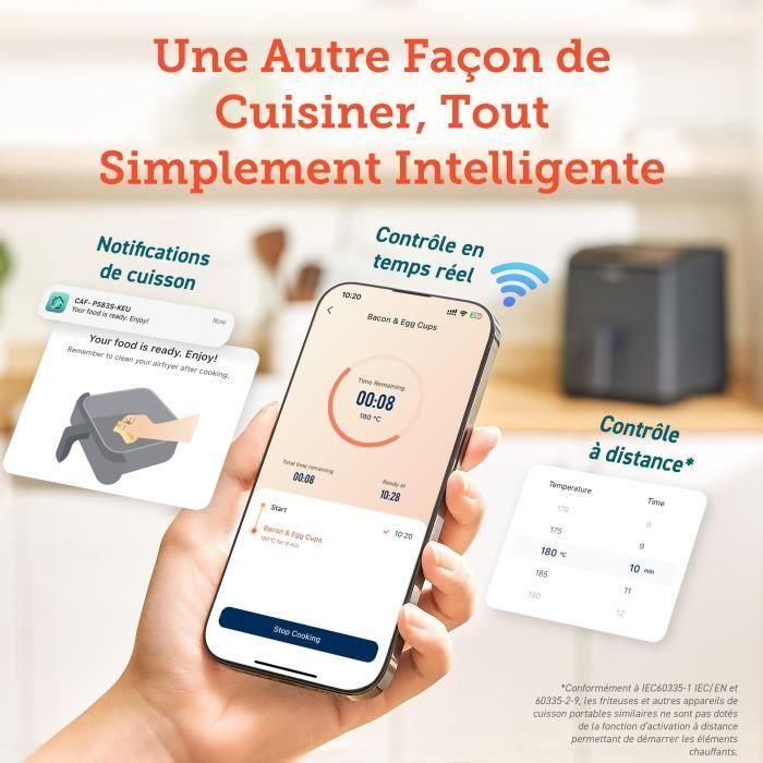 Friteuse sans huile COSORI - Dual Blaze Chef Edition - Capacité 6,4L - 12 programmes - 5 brochettes et 1 grille - 1700W - Noir 5