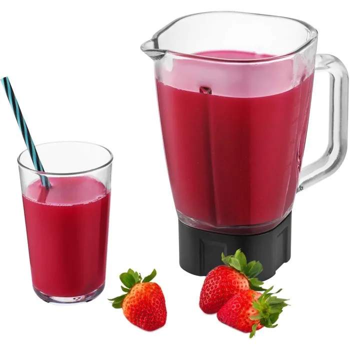 Sencor Blender SBL 4871WH - Mélangeur multifonction 800W avec pichet verre 1.5L, écran LCD, 4 lames inox pour soupes et milkshakes