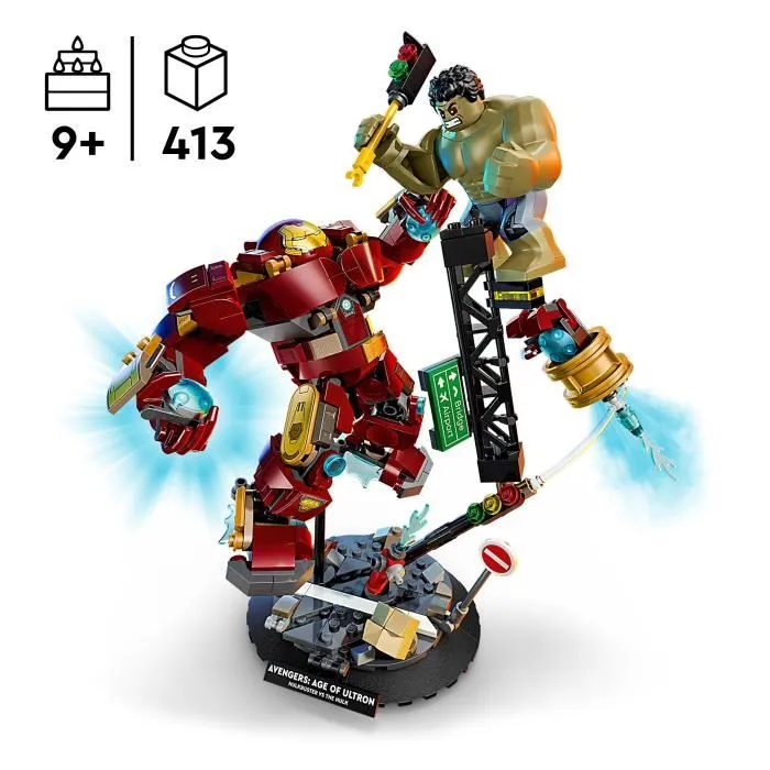 LEGO 76343 Marvel Le Combat Légendaire entre Hulkbuster et Hulk, Set Collector Avengers L'Ere d'Ultron, Jeu de Construction Cadeau 9 Ans