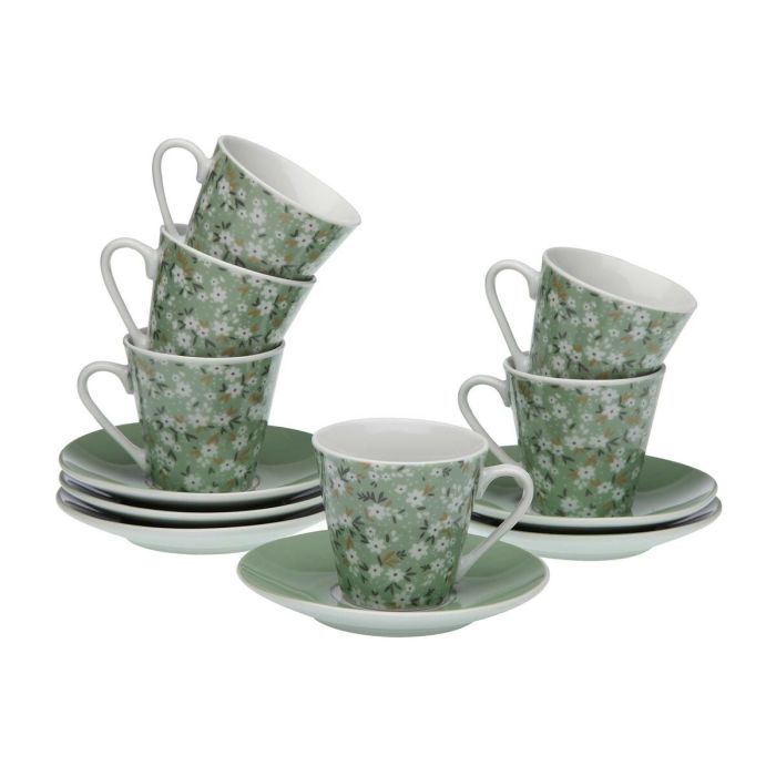 Service à café Versa Porcelaine Fleurs 6 Unités