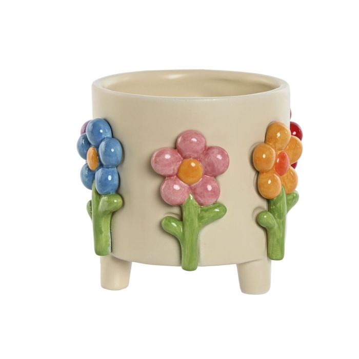 Cache-pot Home ESPRIT Multicouleur Crème Dolomite Fleurs 20 x 20 x 18 cm 0 Cache-pot Home ESPRIT Multicouleur Crème Dolomite Fleurs 20 x 20 x 18 cm 0