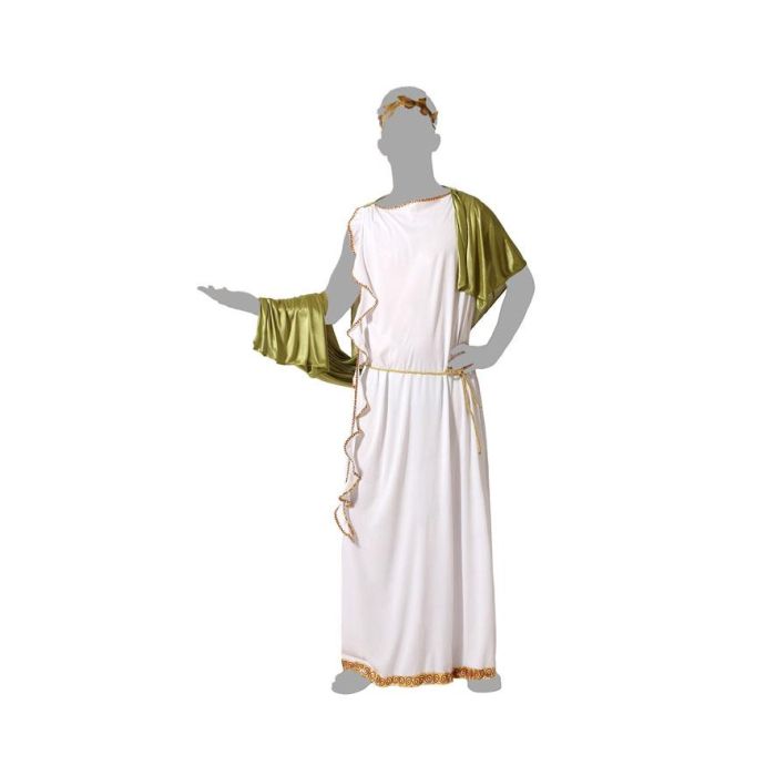 Déguisement Adulte Romain Homme pour Carnaval - Costume Romain Tunique Cinturón Diadema - Blanc - Taille XL