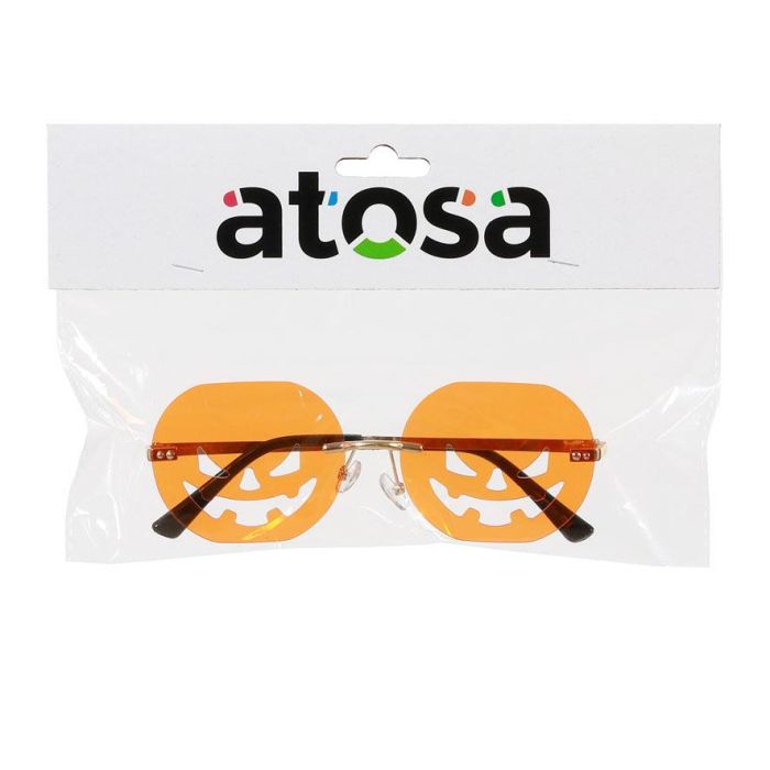 Lunettes déguisement Halloween en forme de citrouille orange avec détails gravés - Accessoire pour fête et photocall