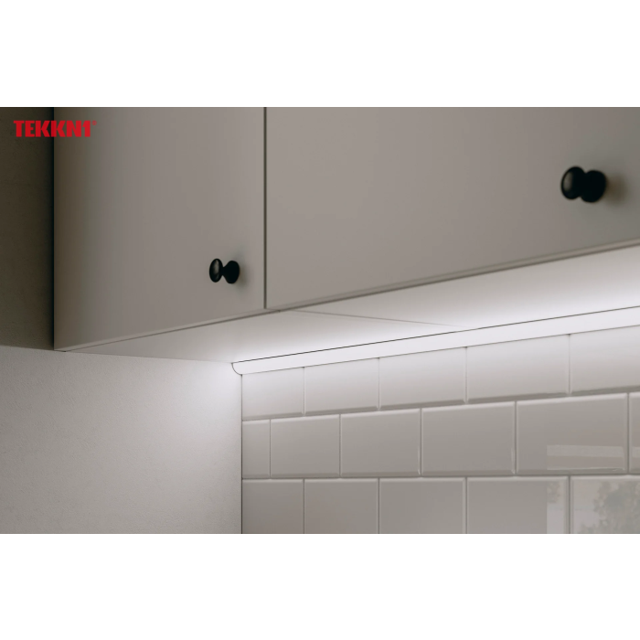 KIMERA Profilé Aluminium ARRE Anodisé Argent avec Diffuseur Opal, Bouchons et Clips de Fixation 2,02M 4