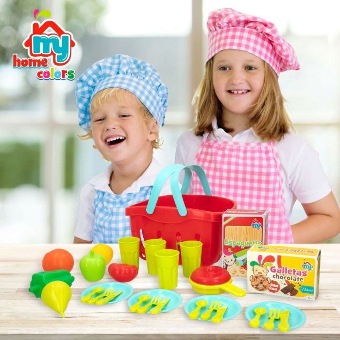 Set de jouets alimentaires Colorbaby Linge et ustensiles de cuisine 33 Pièces (12 Unités) 5