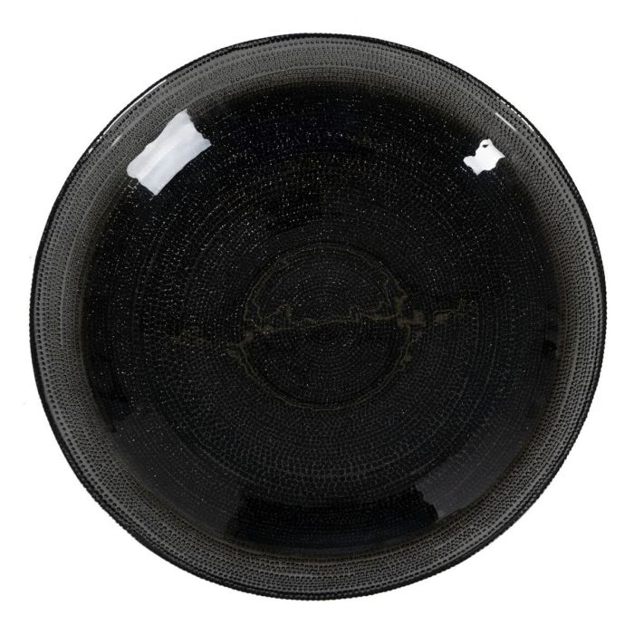 Centre de Table Noir Verre 30 x 30 x 6,5 cm 1