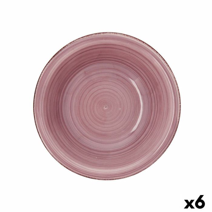 Saladier Quid Vita Peoni Céramique Rose (6 Unités) (Pack 6x) 1