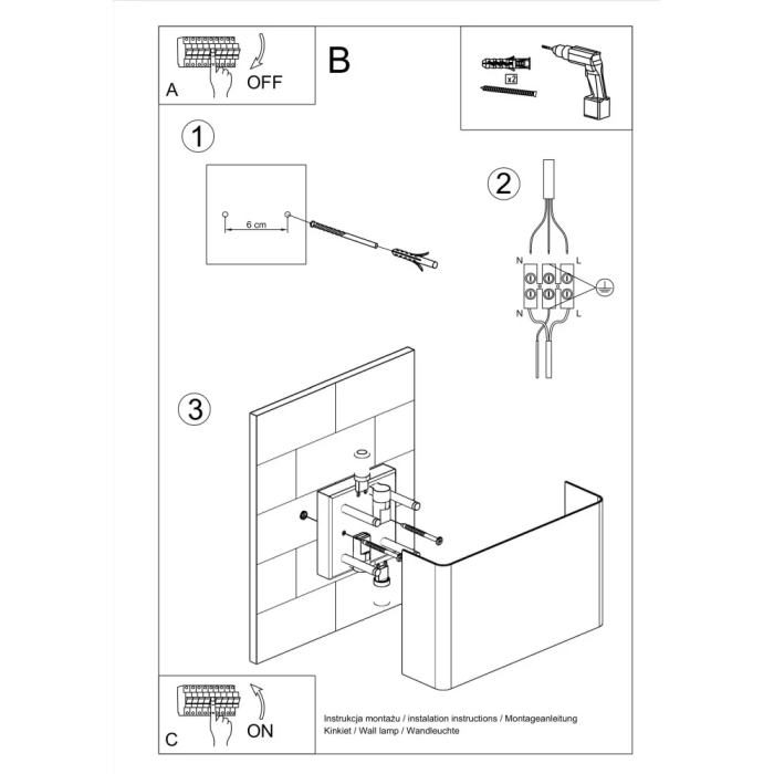 Applique murale "Copertura" SOL-SL.0419 en acier blanc pour intérieur moderne 4