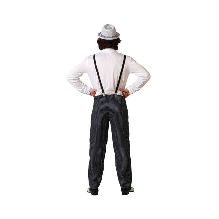 Costume de Gangster Adulte Homme - Ensemble 4 Pièces (Chemise, Pantalon, Cravate, Bretelles) - Taille M-L - Noir