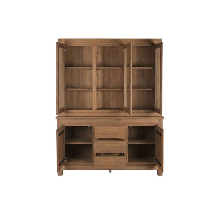 Présentoir Home ESPRIT Verre bois de teck 160 X 45 X 210 CM 8 Présentoir Home ESPRIT Verre bois de teck 160 X 45 X 210 CM 8