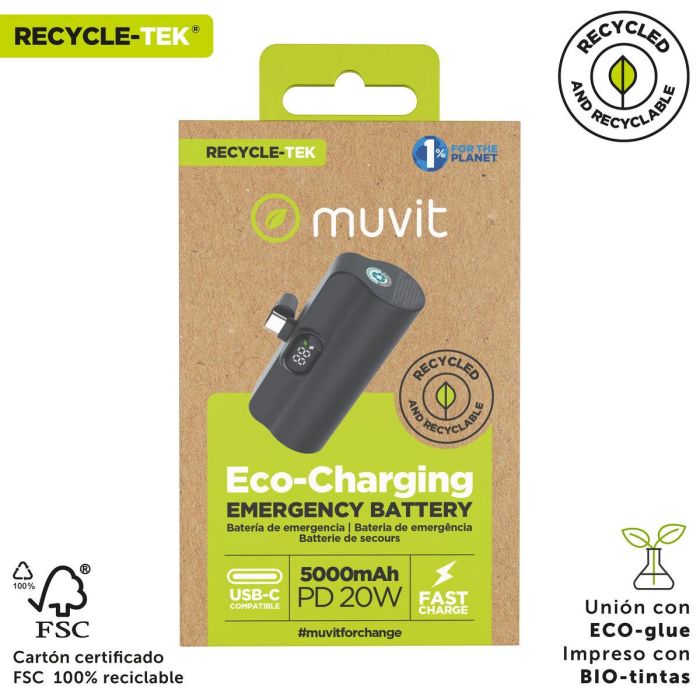 Powerbank Muvit for Change DP53D-R-PD Noir 5000 mAh 4