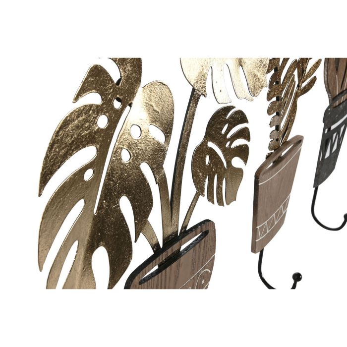 Portemanteau Home ESPRIT Naturel Métal Bois MDF 16 x 4 x 30 cm (4 Unités) 2