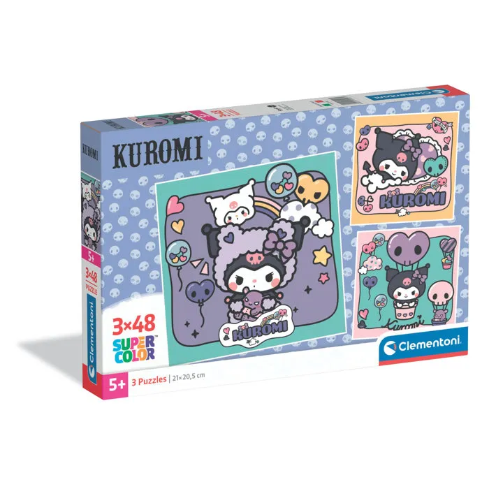 Clementoni - Puzzle Kuromi - 3 Puzzles de 48 Pièces - 21 x 20,5 cm - Images Captivantes et Couleurs Vives - Jeu Éducatif pour Enfants Clementoni - Puzzle Kuromi - 3 Puzzles de 48 Pièces - 21 x 20,5 cm - Images Captivantes et Couleurs Vives - Jeu Éducatif pour Enfants
