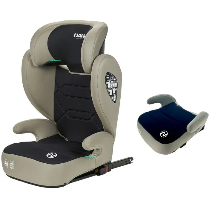 Nania Bogota Siège Auto Groupe 2/3 i-Size (15-36 kg, 100-150 cm) avec ISOFIX, Appui-tête Réglable 9 Positions, Dossier Amovible, Noir
