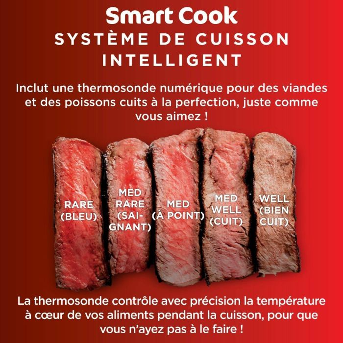 Grill NINJA - EG351EU - Capacité 5,7L - 5 programmes de cuisson - Thermosonde - 1760W 5 Grill NINJA - EG351EU - Capacité 5,7L - 5 programmes de cuisson - Thermosonde - 1760W 5