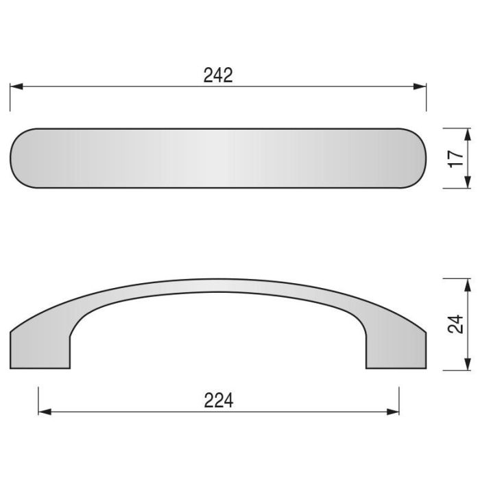 Ocean Tirador Zamak. Elegir Distancia Entre Centros Y Acabado. Distancia 224 Acabado Níquel Ral Herrajes Alk 2
