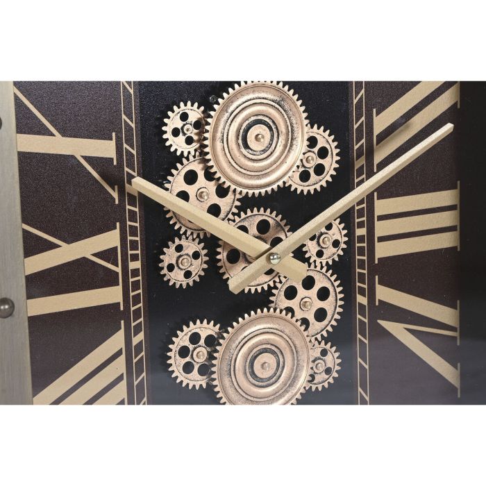 Horloge Murale Home ESPRIT Doré Bordeaux Verre Fer Glam 43 X 8,5 X 63 CM 2