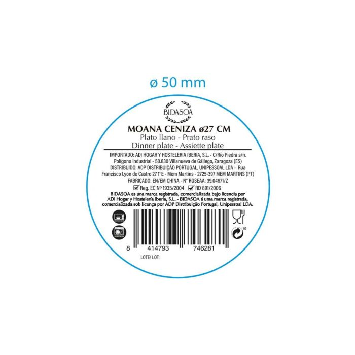 Plato Llano Cerámico Moana Bidasoa 26 cm 3 Plato Llano Cerámico Moana Bidasoa 26 cm 3