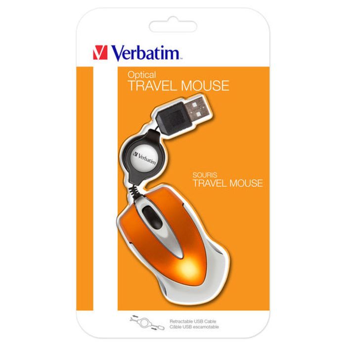 Souris Optique Verbatim GO MINI TRAVEL Orange 2 Souris Optique Verbatim GO MINI TRAVEL Orange 2