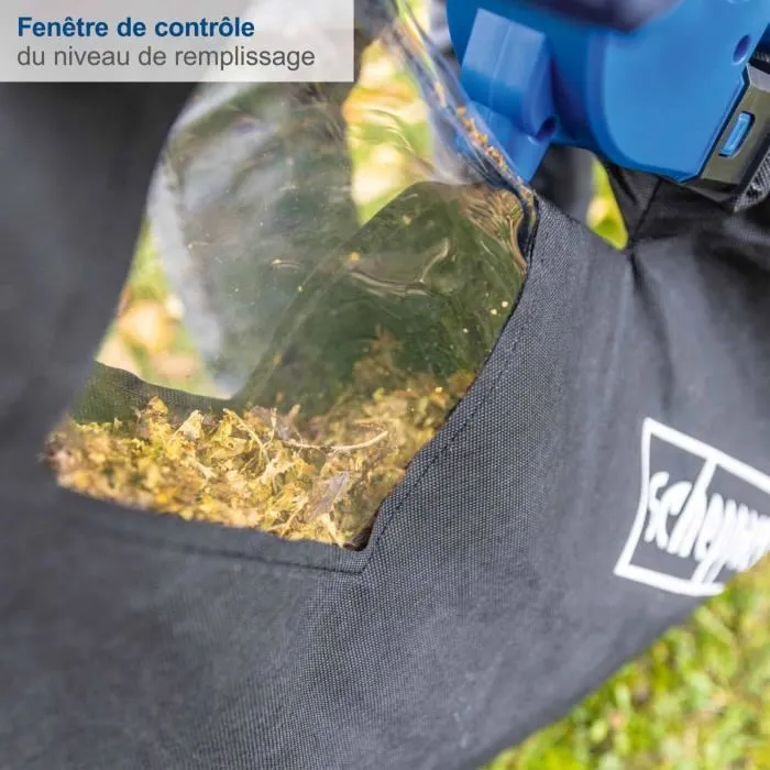 Scheppach SCHEPPACH BC-BLV720-X - Souffleur Aspirateur sans Fil 4 en 1, Débit 210 km/h 720 m³/h, Sac 45 L, 2 Batteries 20V IXES et Chargeur Inclus