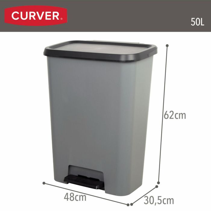 Poubelle Curver Gris foncé Plastique 50 L (5 Unités) 3