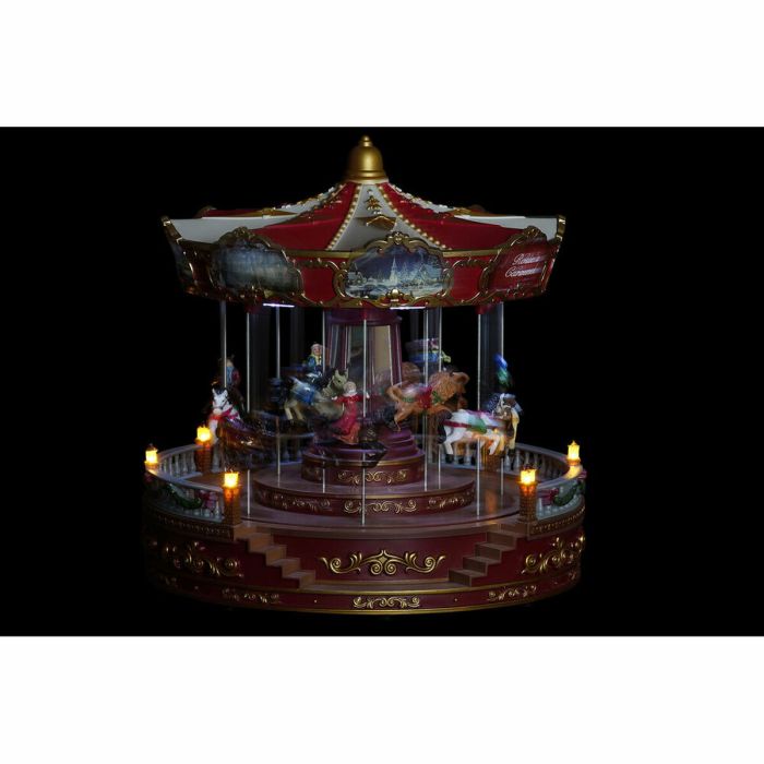 Décorations de Noël DKD Home Decor Lumière LED Mouvement Musical Multicouleur PVC Résine 30 x 30 x 30 cm
