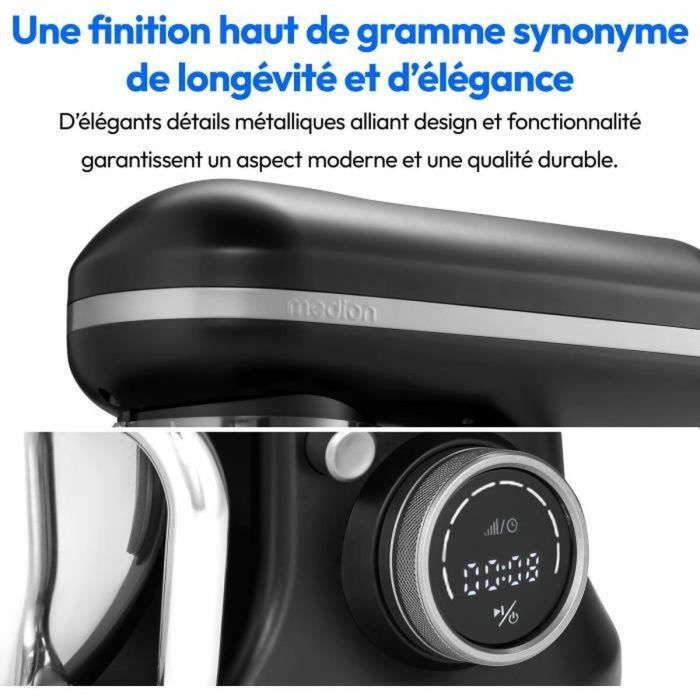 Robot culinaire Medion MD18420 noir 1200 W 5 L 1 Robot culinaire Medion MD18420 noir 1200 W 5 L 1