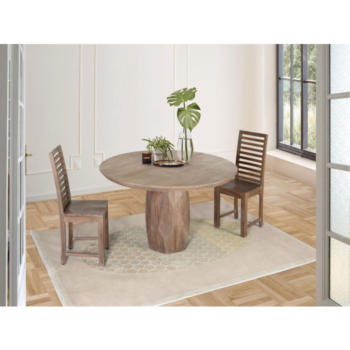 GINER Y COLOMER Table de salle à manger en bois massif de manguier artisanale 150 x 150 x 78 cm, couleur naturelle 3 GINER Y COLOMER Table de salle à manger en bois massif de manguier artisanale 150 x 150 x 78 cm, couleur naturelle 3