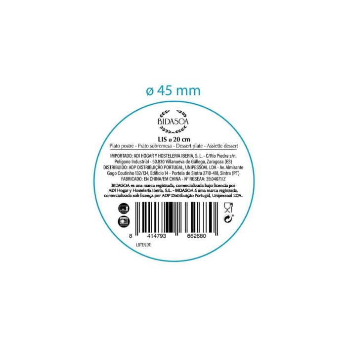 Plato Postre Porcelana Lis Bidasoa 20 cm 5