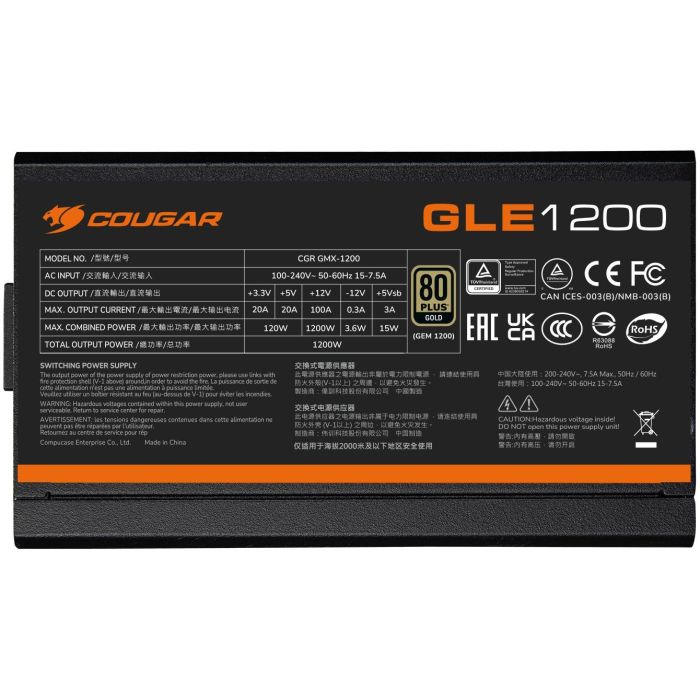 1000W COUGAR Netzteil GLE 1000W ATX3.1 / 80 Plus Gold 2 1000W COUGAR Netzteil GLE 1000W ATX3.1 / 80 Plus Gold 2