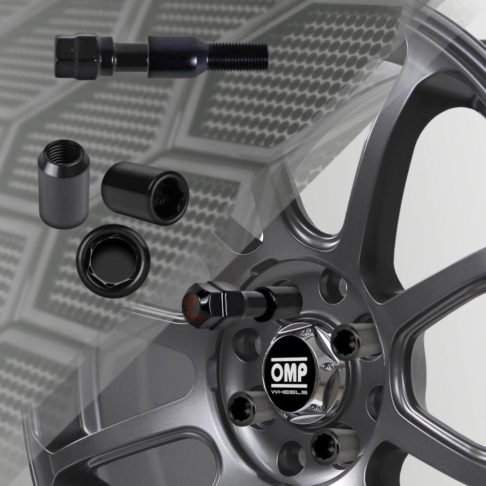 Omp Speed Jeu De 4 Écrous Étoile M12x1.25 Long 36 mm Clé 17-19 Couleur Noire Din 10.9 OMPS09731201 4