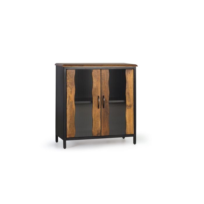 GINER Y COLOMER Buffet Industriel en Bois de Mango et Métal Noir, 2 Portes, Dimensions 90 x 87 x 37 cm, Couleur Noir et Naturel 1 GINER Y COLOMER Buffet Industriel en Bois de Mango et Métal Noir, 2 Portes, Dimensions 90 x 87 x 37 cm, Couleur Noir et Naturel 1