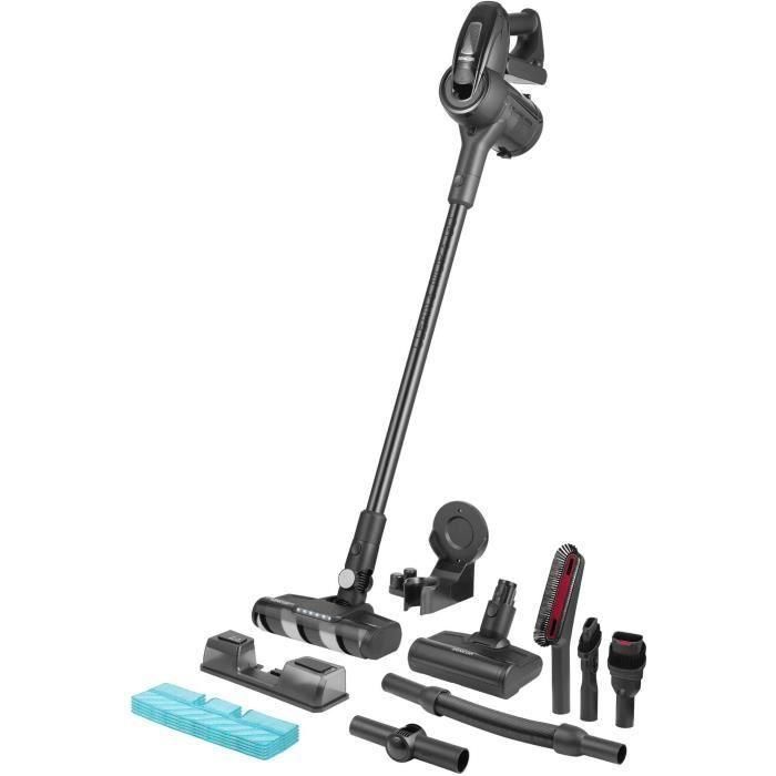Sencor SVC 8776BK Aspirateur balai sans fil 4-en-1 400 W avec batterie Li-ion 50 min, brosse motorisée LED et filtre HEPA - Noir