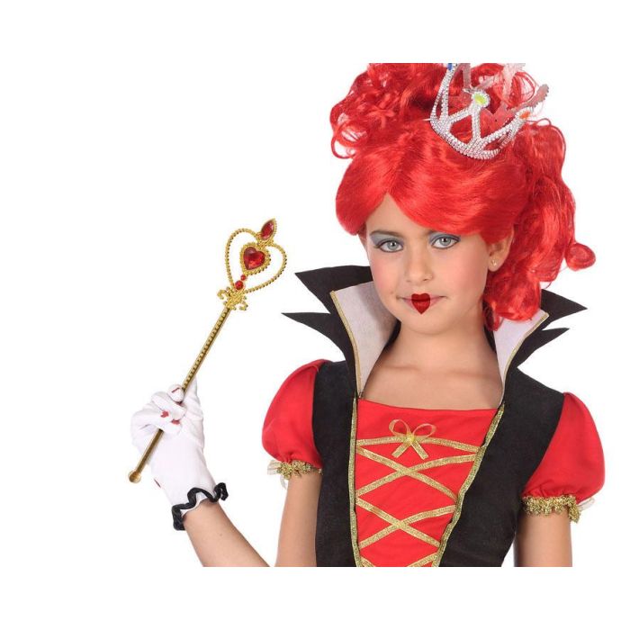 Varita Dorada con Corazón Rojo de Juguete para Princesa y Reina de Cuento de Hadas, Accesorio para Fiesta, Carnaval y Fotos