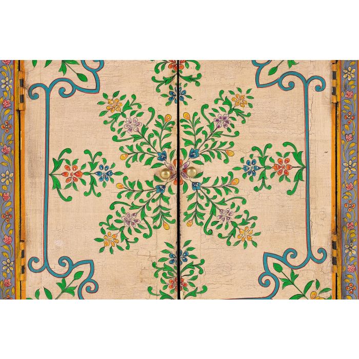 GINER Y COLOMER Comode en bois de manguier et MDF peint à la main 2 portes étagère intérieure finition patine antique 77x65x33 cm 5 GINER Y COLOMER Comode en bois de manguier et MDF peint à la main 2 portes étagère intérieure finition patine antique 77x65x33 cm 5