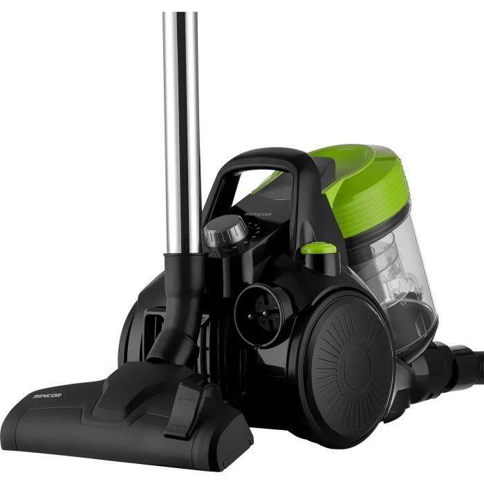Sencor SVC 1025GR - Aspirateur traîneau sans sac 700 W, filtre HEPA H13, 78 dB, 2 L, rayon d'action 8 m, Noir/Vert