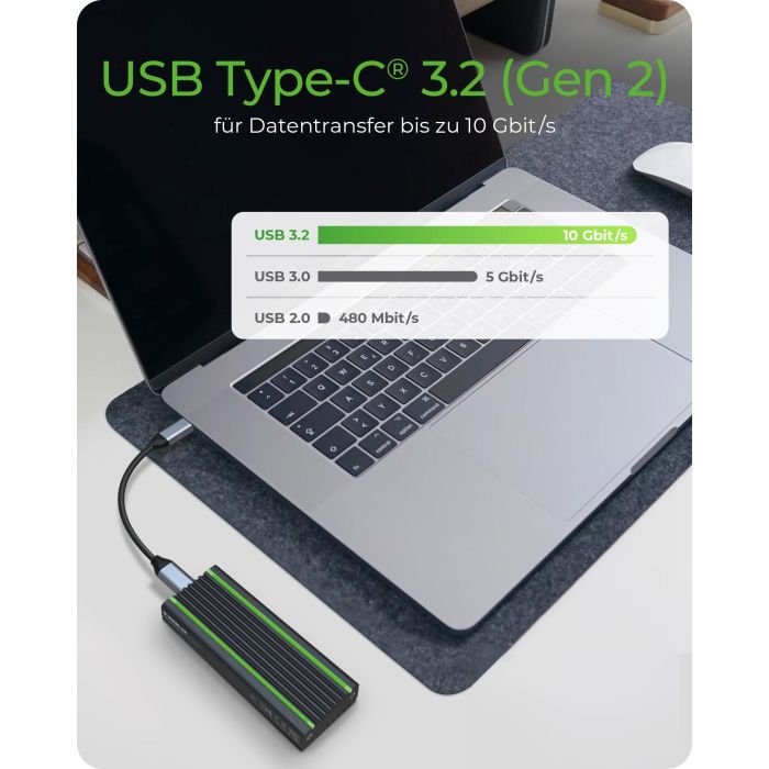 ICY BOX IB-1824ML-C31 Externes USB-C 3.2 Gehäuse für M.2 NVMe SSD mit LED-Beleuchtung 1