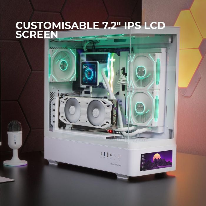 Boîtier ATX semi-tour Mars Gaming MCLCDPROW Blanc 7 Boîtier ATX semi-tour Mars Gaming MCLCDPROW Blanc 7