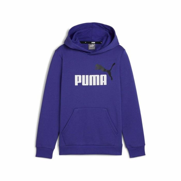 Sweat à capuche enfant Puma Essentials+ 2 Col Big Logo Bleu 0 Sweat à capuche enfant Puma Essentials+ 2 Col Big Logo Bleu 0