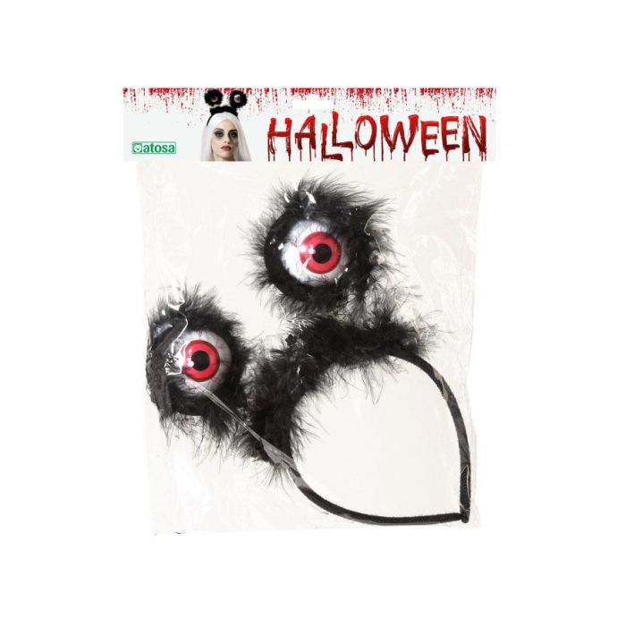 Diadème Halloween avec Yeux Lumineux 19 x 23 cm, Accessoire de Déguisement Effrayant pour Fête et Événement