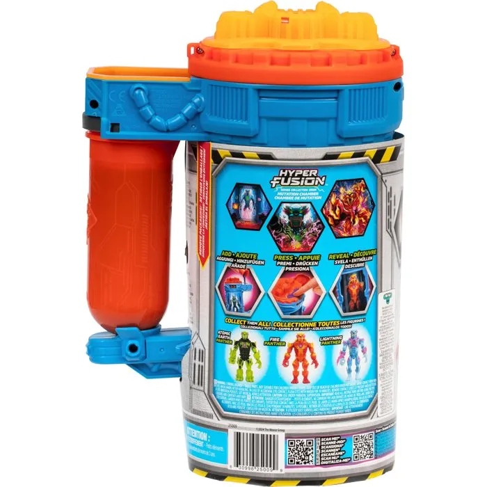 MrBeast Lab Mutator Atomic Earth Panthère Flame - Figurine articulée 13 cm avec lecteur d'empreinte et liquide réactif - Jouet enfant dès 5 ans