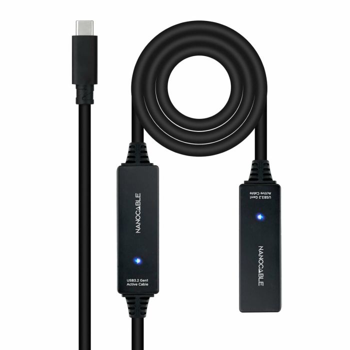 Câble USB NANOCABLE Cable USB 3.2 amplif. C/M-C/H 10 m Noir 6