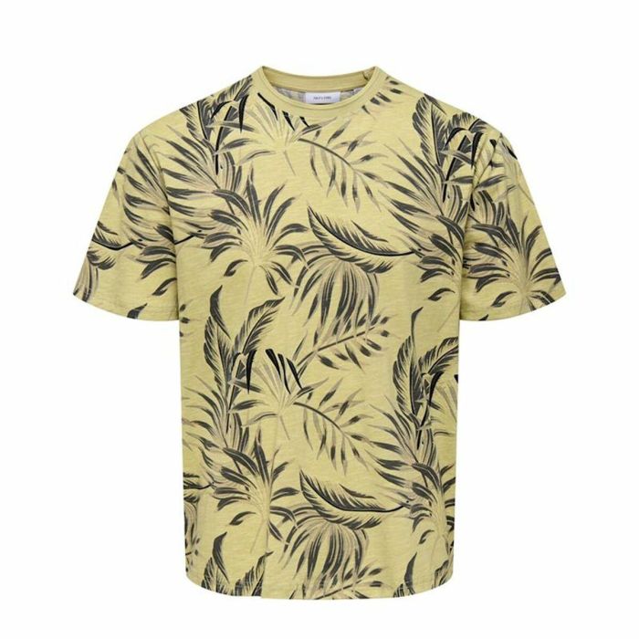T-shirt à manches courtes homme Only & Sons Onskash Reg Leaf Aop Doré