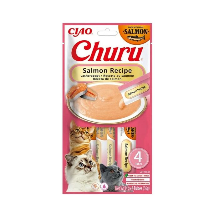 Collation pour Chat Inaba Churu Saumon 4 x 14 g