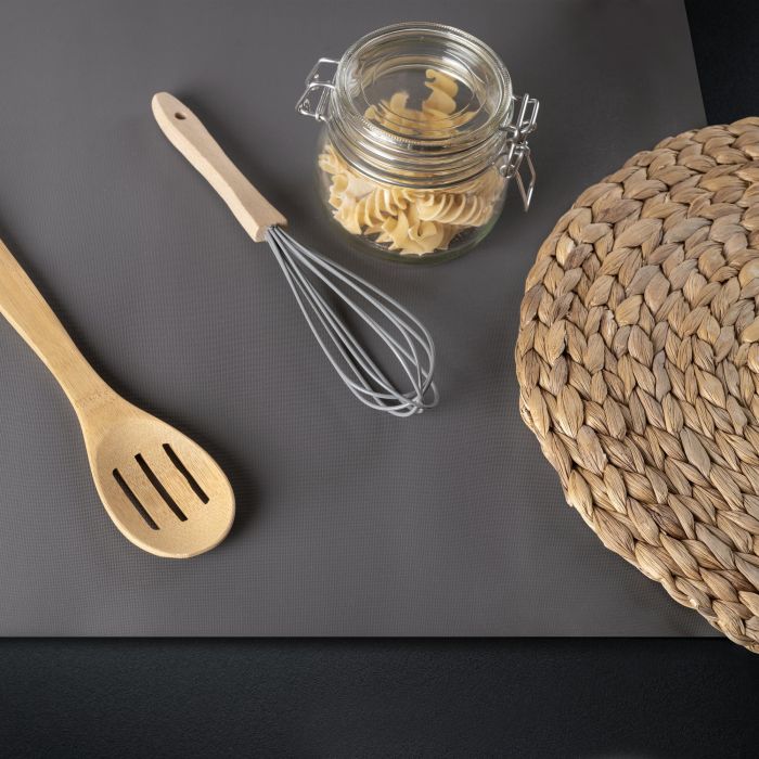 Emuca Tapis antidérapant pour tiroir, effet textile, longueur 20m x 480mm, plastique, Gris antracite 1 Emuca Tapis antidérapant pour tiroir, effet textile, longueur 20m x 480mm, plastique, Gris antracite 1