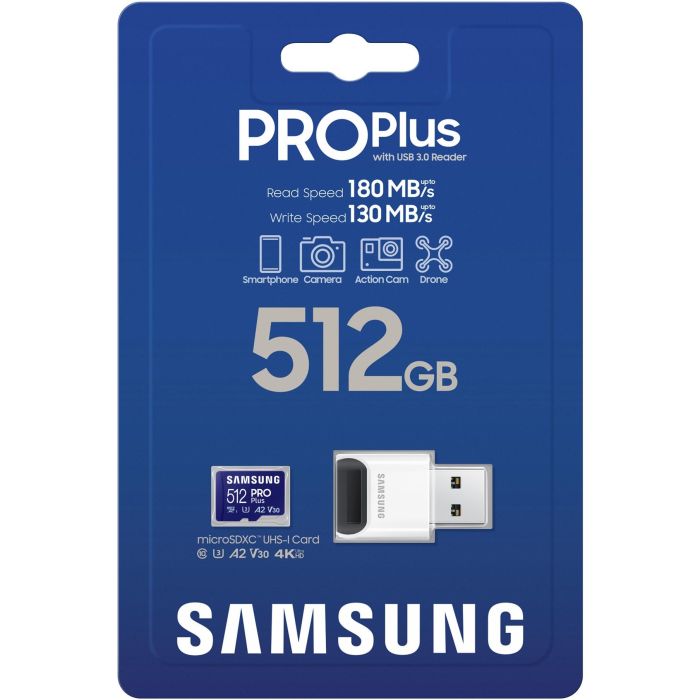 CARD 512GB Samsung PRO Plus microSDXC 180MB/s + USB-Kartenleser 6 CARD 512GB Samsung PRO Plus microSDXC 180MB/s + USB-Kartenleser 6