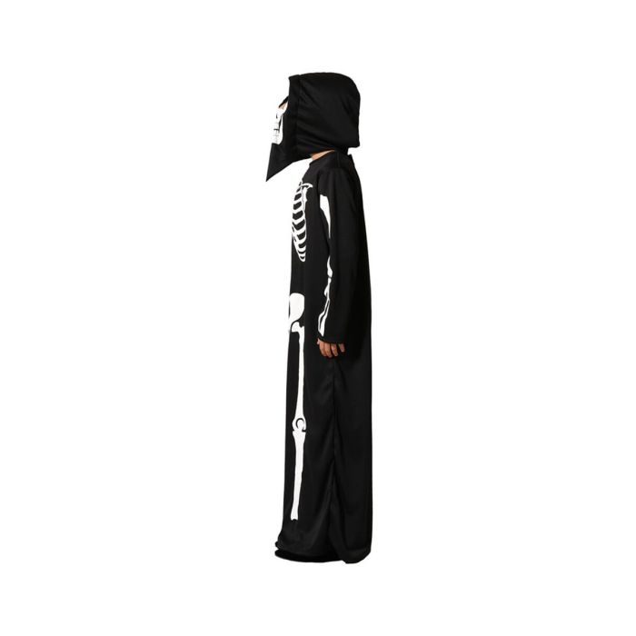 Costume Squelette avec Capuche pour Enfant Unisexe 3-4 Ans - Noir - Halloween - Polyester