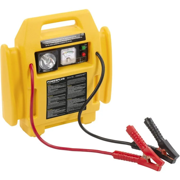 Powerplus POWX411 - Alimentation électrique portable 4-en-1 avec aide au démarrage, compresseur intégré et éclairage de secours pour voiture et moto - Câble 12 V DC inclus Powerplus POWX411 - Alimentation électrique portable 4-en-1 avec aide au démarrage, compresseur intégré et éclairage de secours pour voiture et moto - Câble 12 V DC inclus